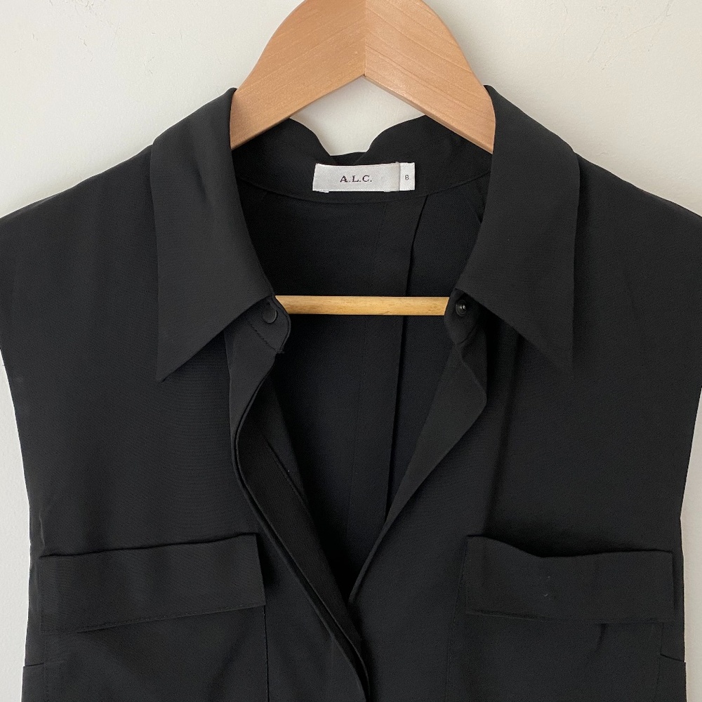 ALC Button Collar Sleeveless Shirt - Open back